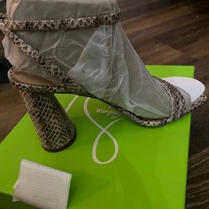 Sam Edelman Kia Block Heel Sandal, Size 9, Color: Toccia Mamba Snake